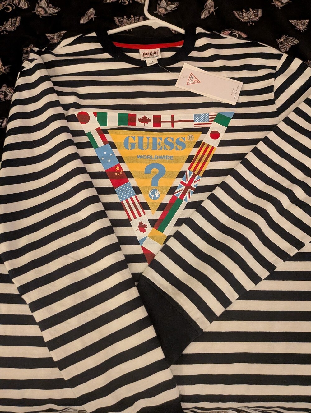 NWT Guess Navy Striped Tee